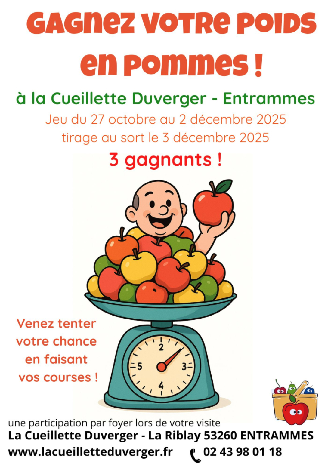 Jeu concours - tirage au sort - La Cueillette Duverger