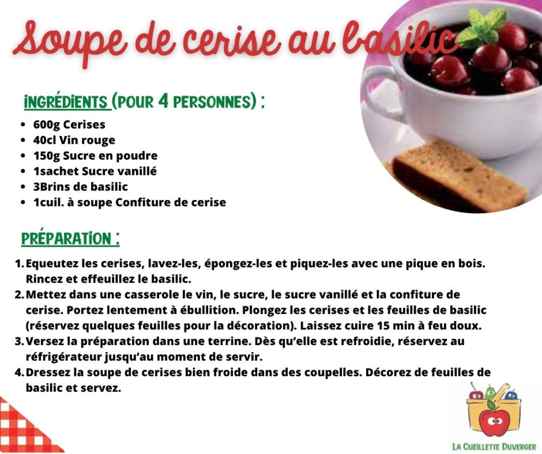 Soupe de cerises au basilic 